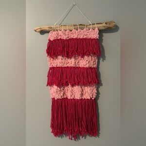 Handmade Pink Cotton Tapestry Weaving